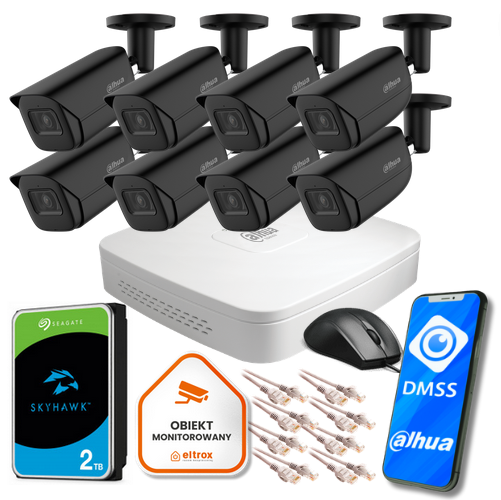 Dahua IP monitorovací set NVR 2TB 8 5MPx dome kamier