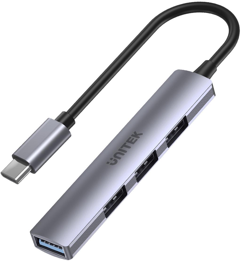 Adaptér Unitek Hub USB-C 1*USB-A 5Gbps, 3*USB-A 2.0