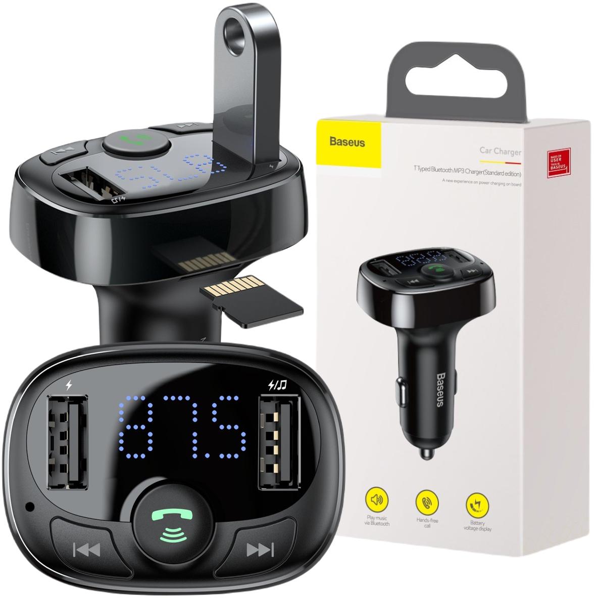 Baseus Enjoy S-09A 3,4A 2x USB-A microSD BT 4.2 nabíjačka do auta FM TRANSMITTER
