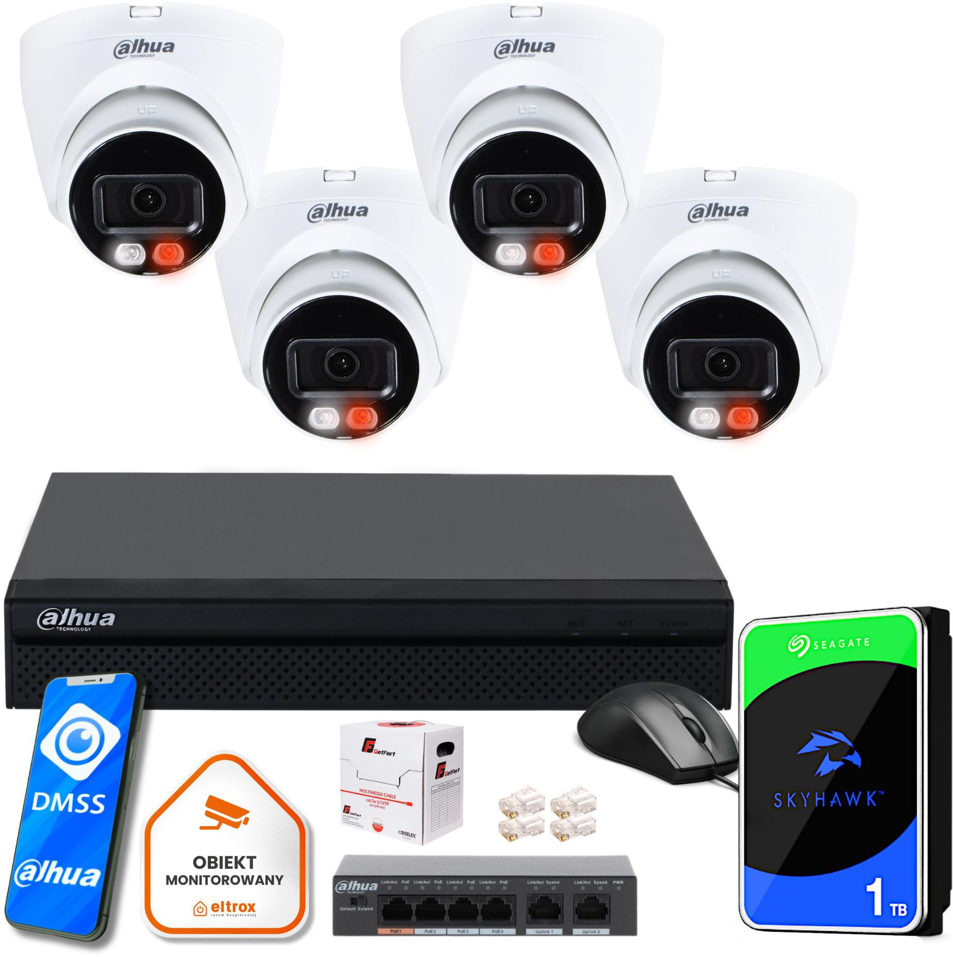 IP monitorovací set Dahua Basic NVR 4 dome kamery 4MPx