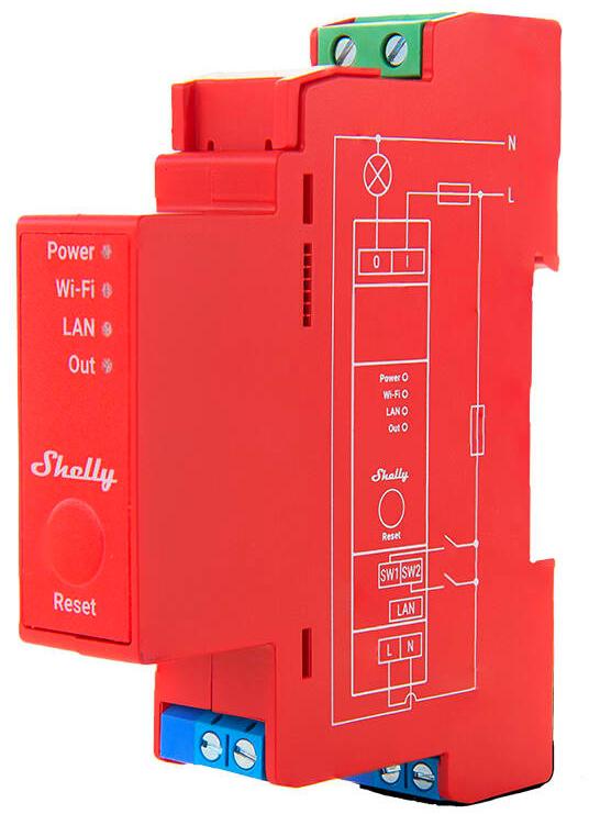 Shelly Pro 1PM 1-kanálové relé s meraním energie na DIN lištu WIFI/LAN