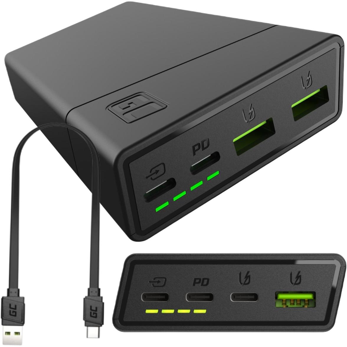 POWERBANK Green Cell PowerPlay20S 20000mAh PD 22,5W QC 3.0 3x USB-C BLACK