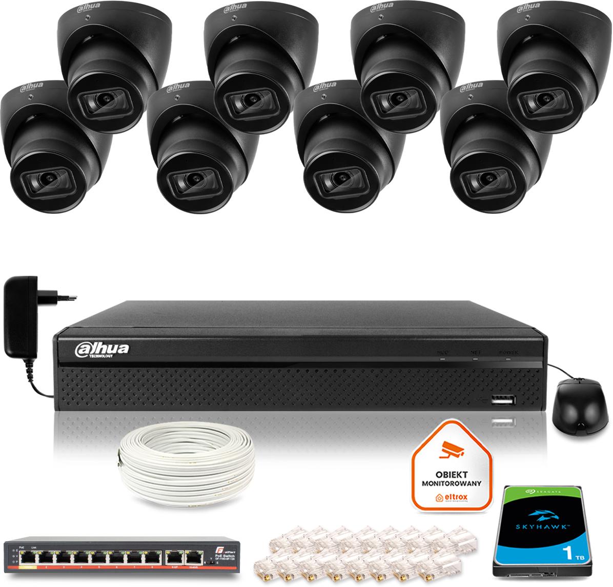DAHUA IP monitorovacia súprava 8Mpx dome kamier