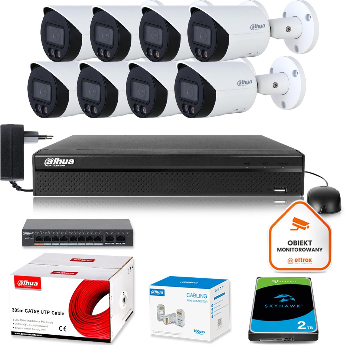 DAHUA IP monitorovacia súprava 8 8Mpx dome kamier so 16kanálovým DVR