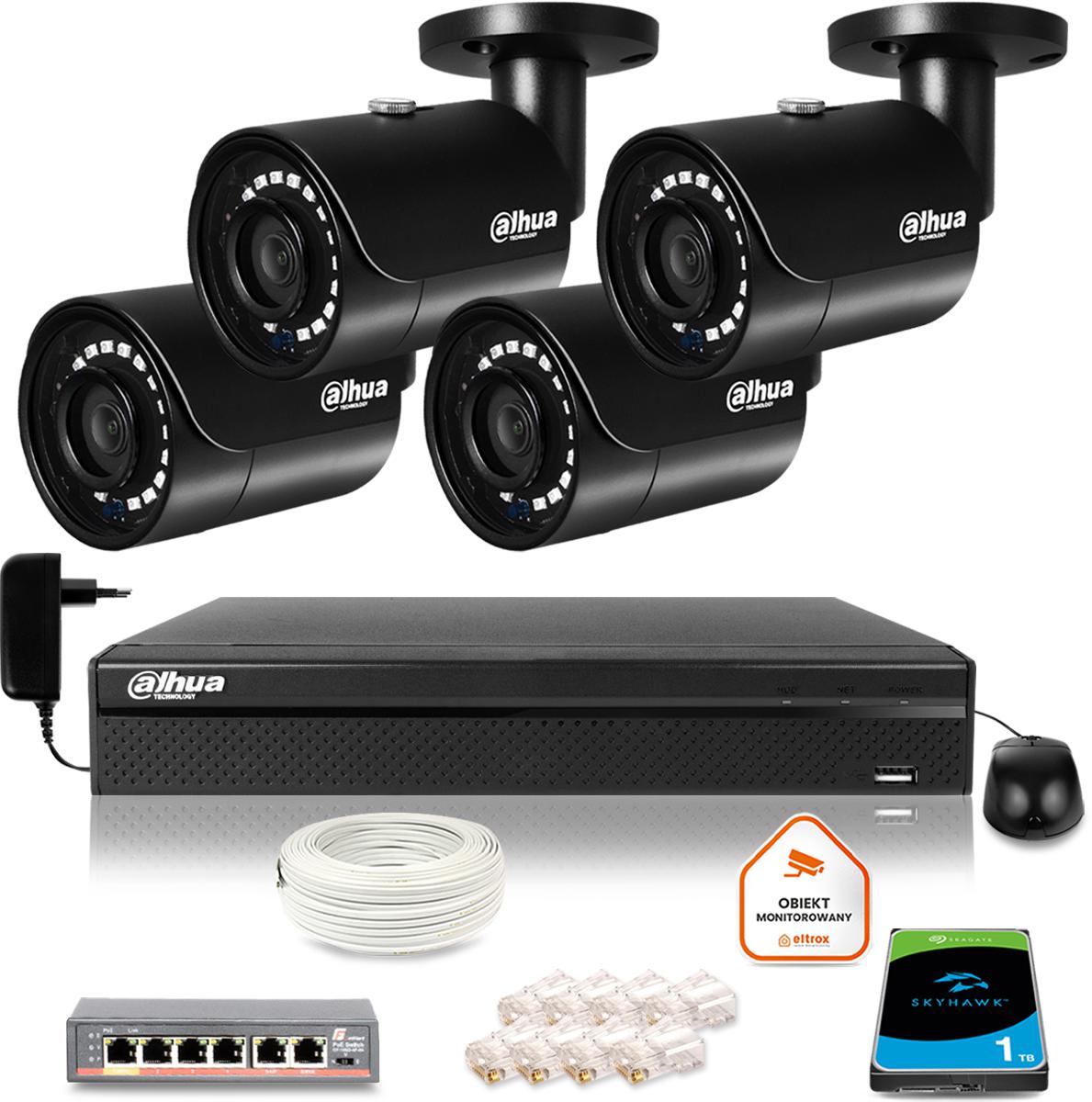 DAHUA IP monitorovacia sada 4 4Mpx dome kamier