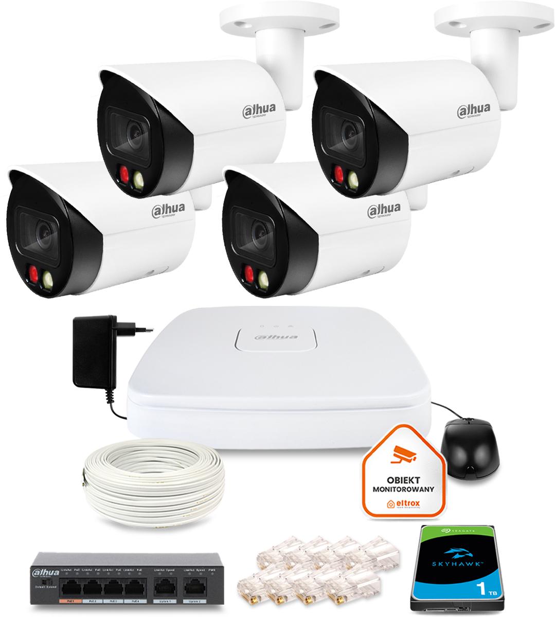 DAHUA IP monitorovacia sada 4 8Mpx dome kamier