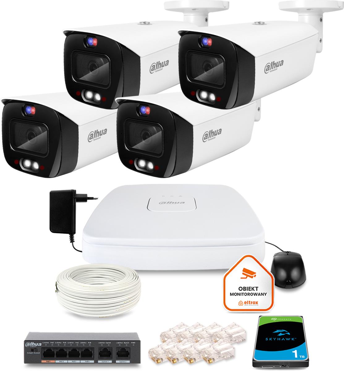 DAHUA IP monitorovacia sada 4 8Mpx dome kamier