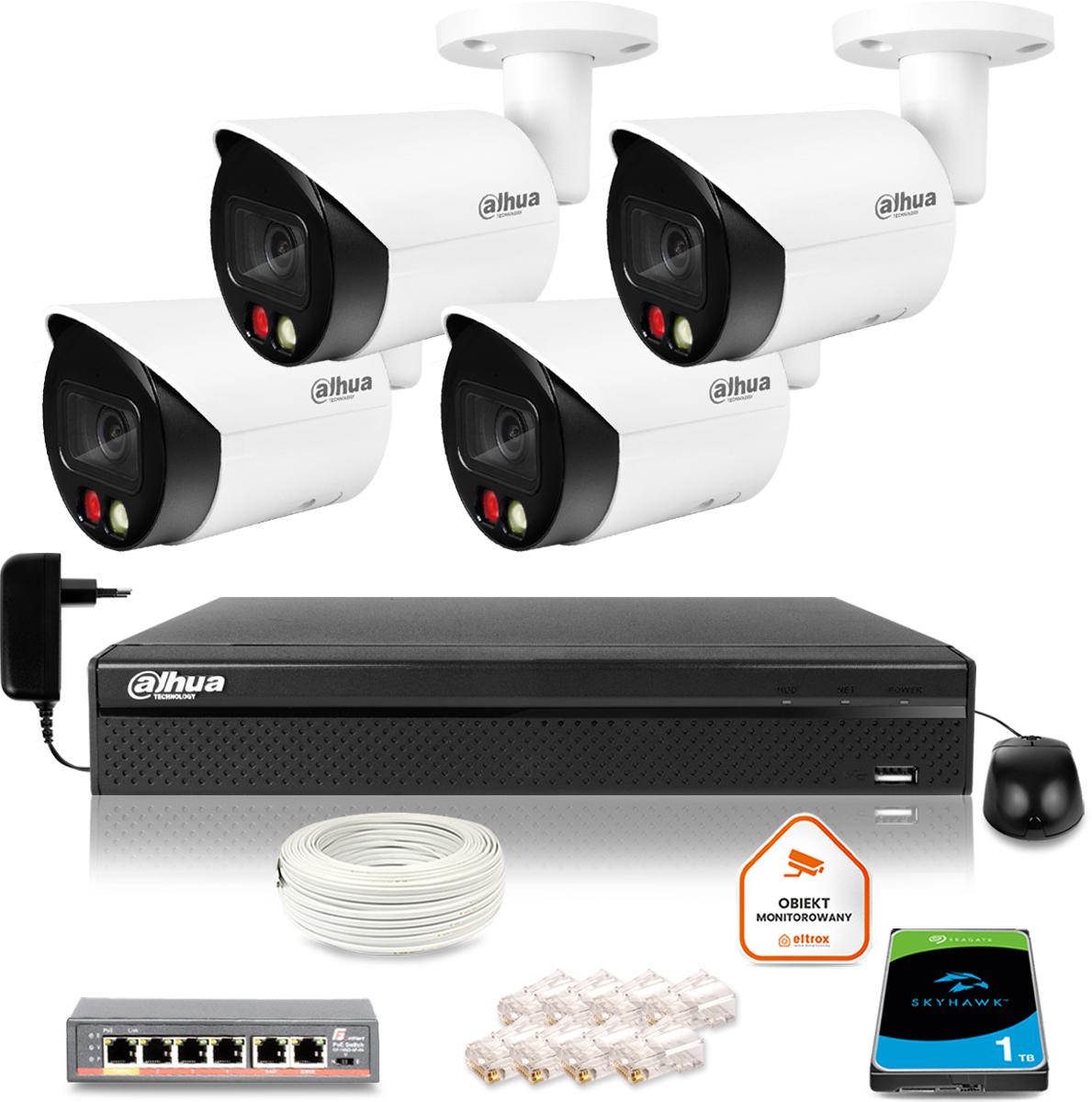 DAHUA IP monitorovacia sada 4 8Mpx dome kamier