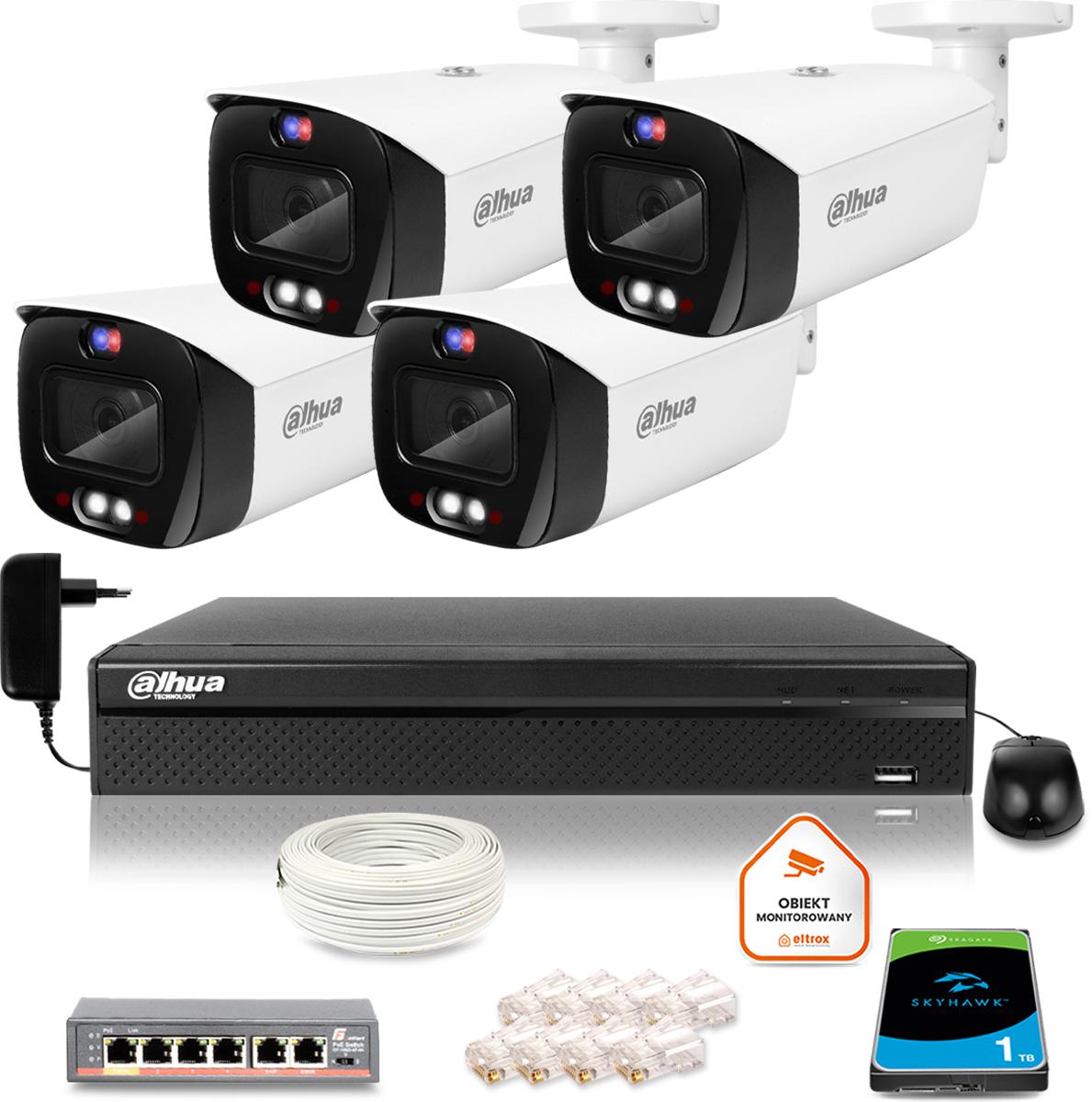 DAHUA IP monitorovacia sada 4 8Mpx dome kamier