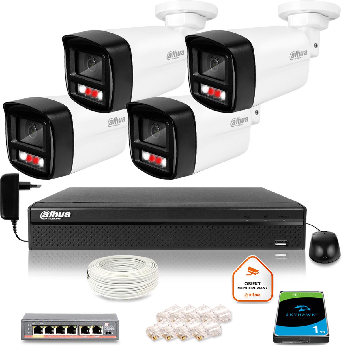 DAHUA IP monitorovacia sada 4 4Mpx dome kamier