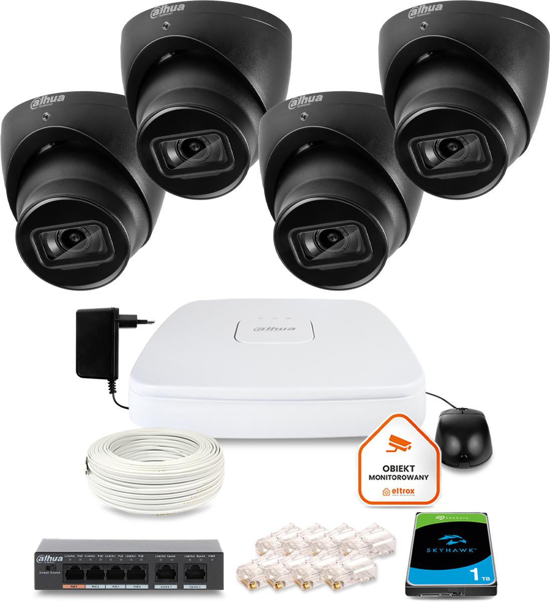 DAHUA IP monitorovacia sada 4 8Mpx dome kamier