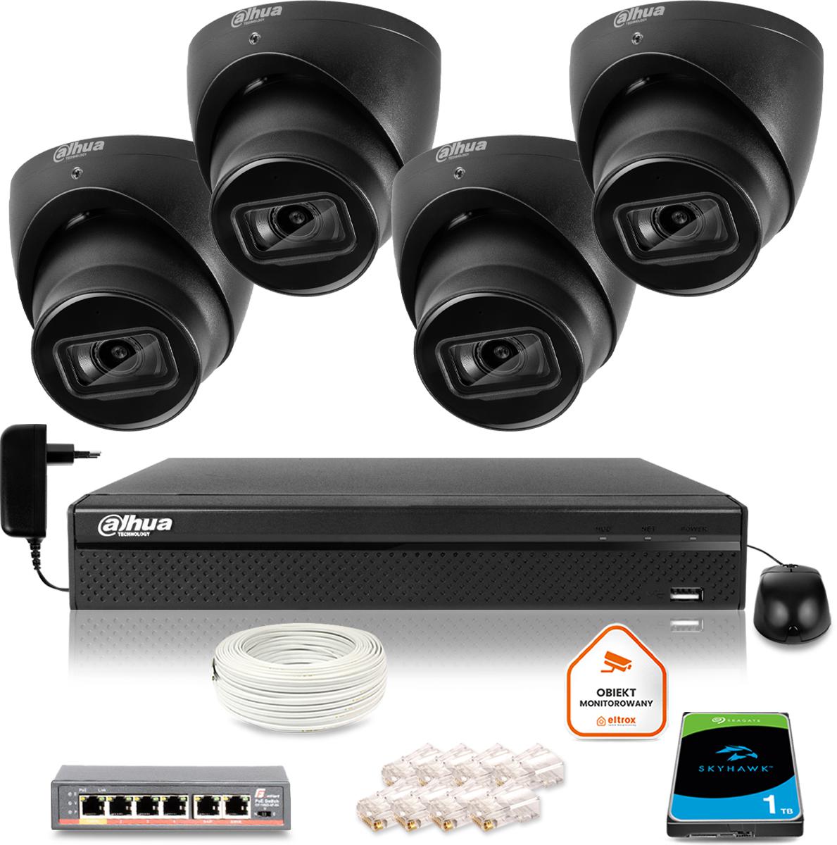 DAHUA IP monitorovacia sada 4 8Mpx dome kamier