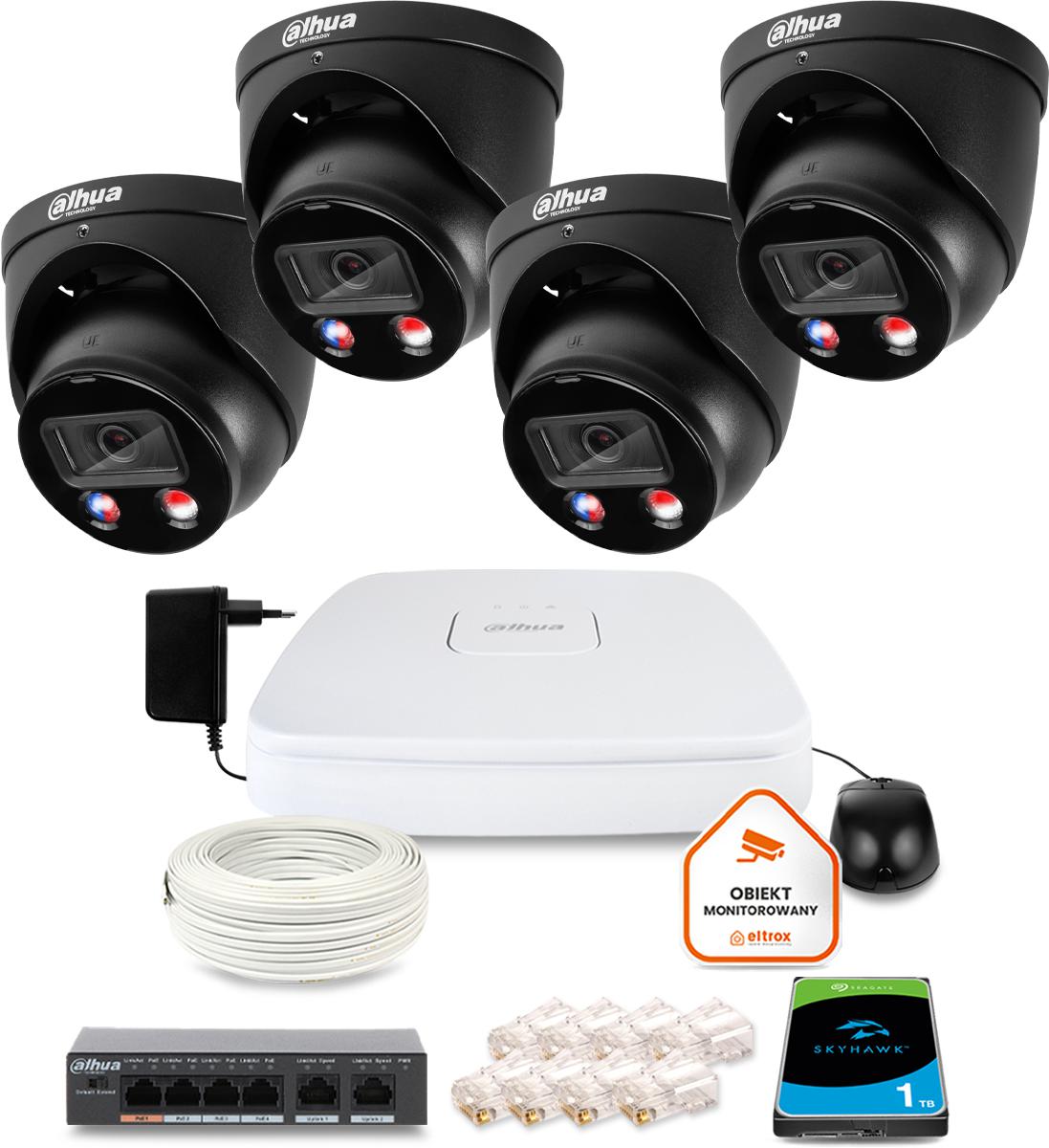 DAHUA IP monitorovacia sada 4 8Mpx dome kamier