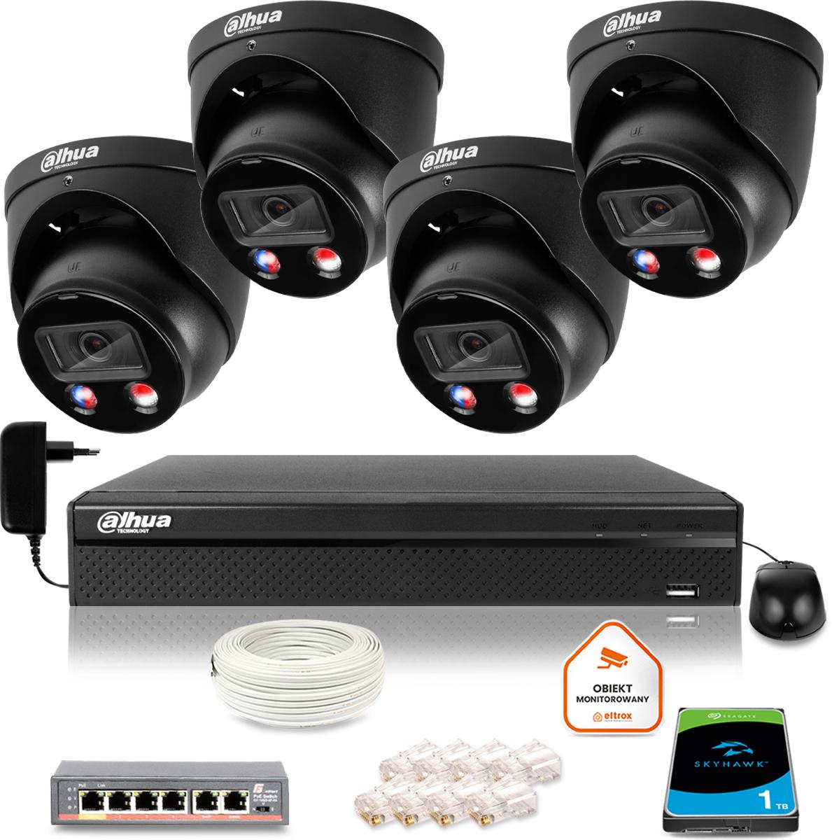 DAHUA IP monitorovacia sada 4 8Mpx dome kamier