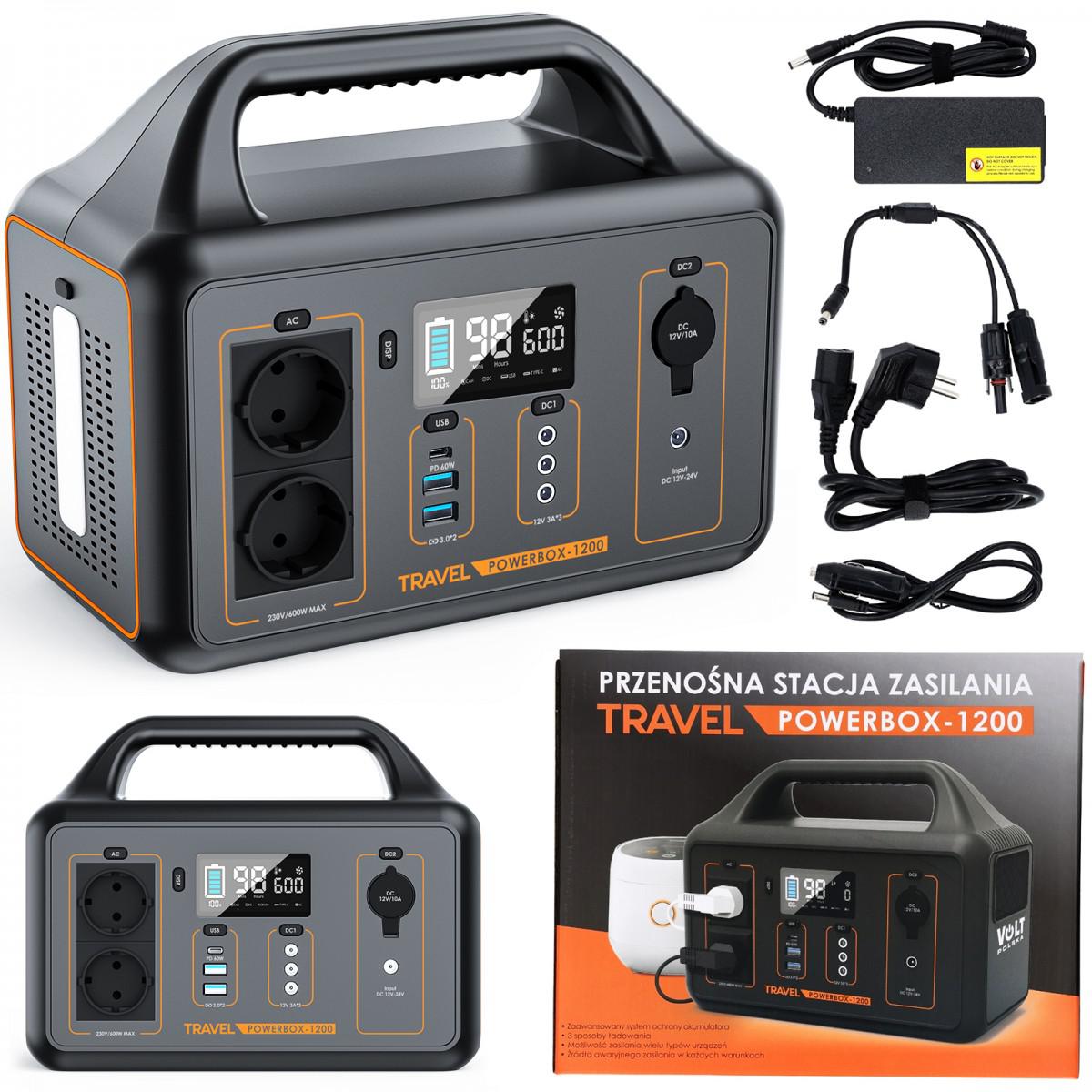 Volt Polska TRAVEL POWERBOX OPTI 1200 prenosná elektrocentrála