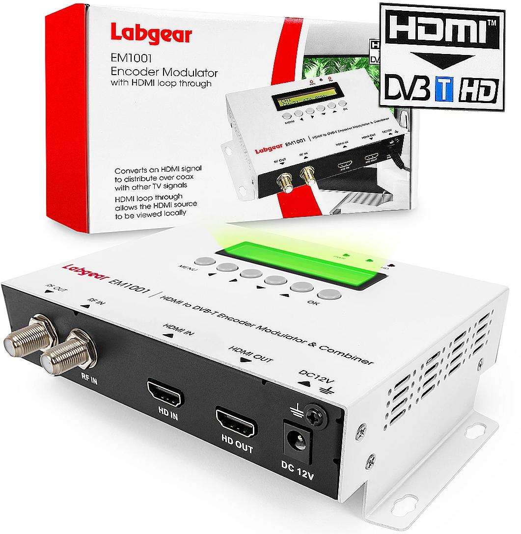 Modulátor HDMI na DVB-T H.264 Labgear EM1001 35MER / 100dBuV