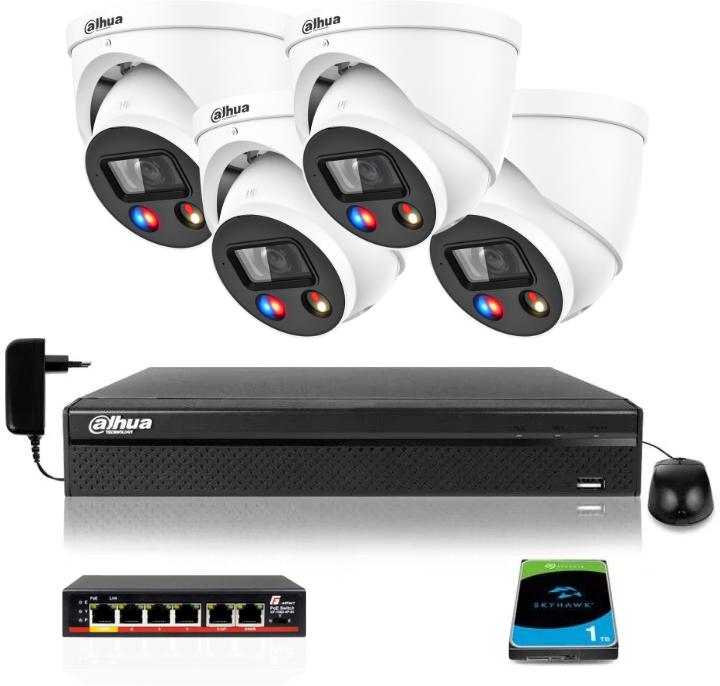 DAHUA IP monitorovacia sada 4 kamier IPC-HDW3549H-AS-PV-0280B-S4 5Mpx