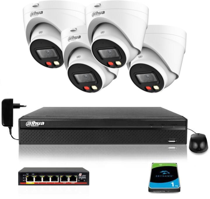 DAHUA IP monitorovacia sada 4 kamier IPC-HDW1439V-A-IL 4Mpx