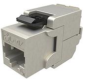 Solarix Cat.6A STP RJ45 samosvorný keystone modul SXKJ-10G-STP-BK-SA