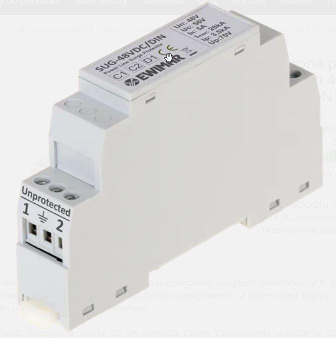 EWIMAR SUG-48VDC/DIN 48V DC prepäťová ochrana na DIN lištu