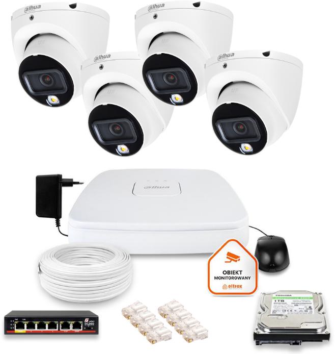 Dahua IP monitorovacia sada 4 6Mpx dome kamier Disk 1TB