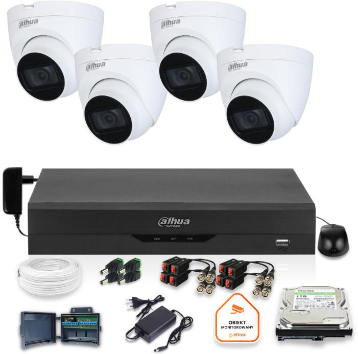Dahua monitorovacia sada 4 5Mpx dome kamier 1TB disk