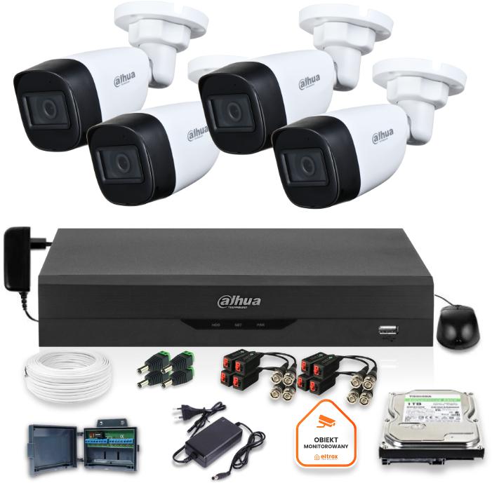 Dahua monitorovacia sada 4 5Mpx dome kamier 1TB disk