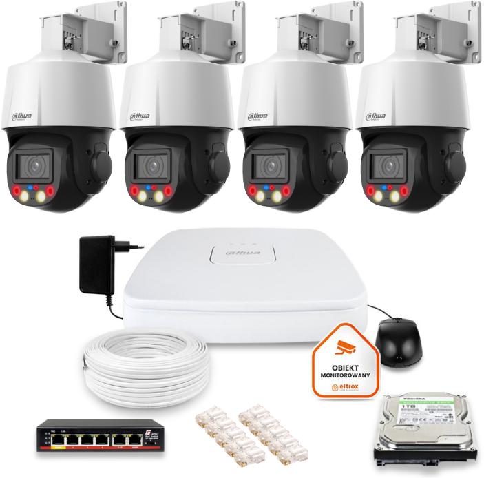 Dahua IP Surveillance Kit 4 PTZ kamery 4MPx disk 1TB