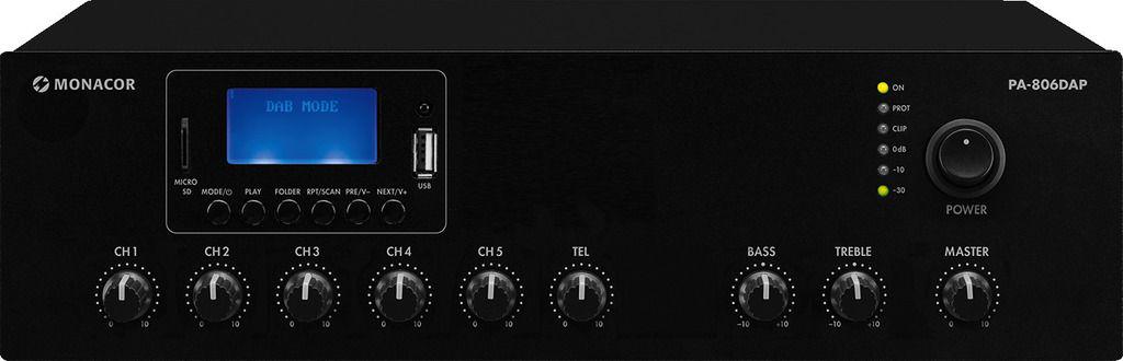 Digitálny mixážny zosilňovač MONACOR PA-806DAP