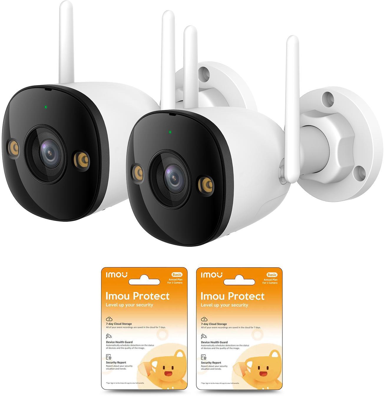 Sada 2 IP kamier Imou Bullet 2C 4MP IPC-F42P a 2 cloudových kamier Imou Protect