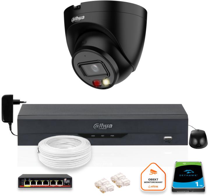 SADA Dahua IP kamera 4mpx IPC-HDW1439V-A-IL-BLACK + DISK 1TB