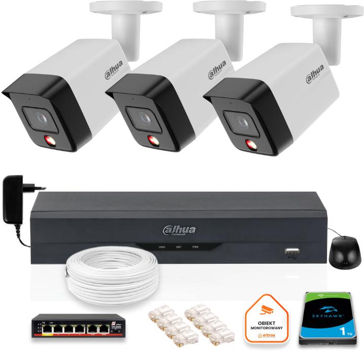 SADA 3 6mpx IP kamier Dahua IPC-HFW1639TC-A-IL-0280B-S6 + DISK 1TB