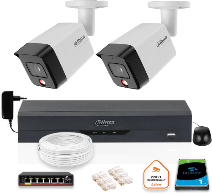 SADA 2 6mpx IP kamier Dahua IPC-HFW1639TC-A-IL-0280B-S6 + DISK 1TB