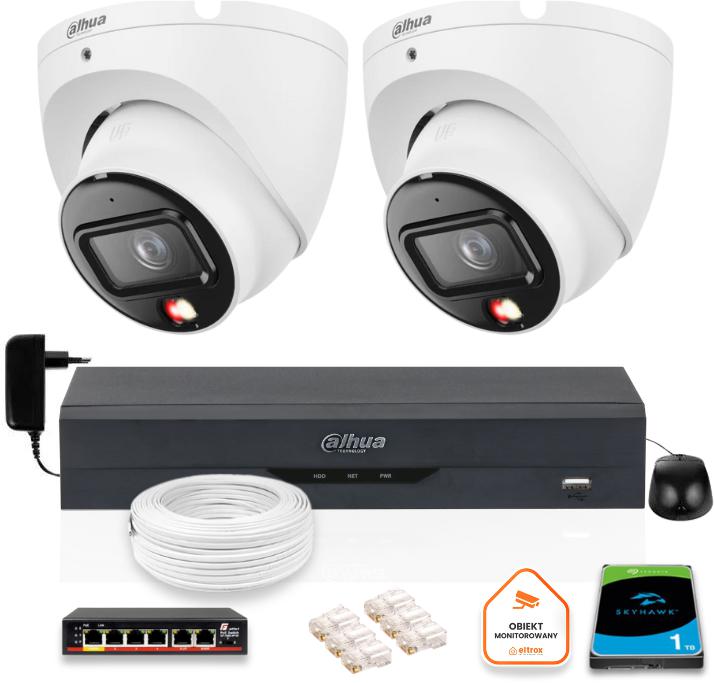 SADA 2 6mpx IP kamier Dahua IPC-HDW1639T-A-IL-0280B-S6 + DISK 1TB