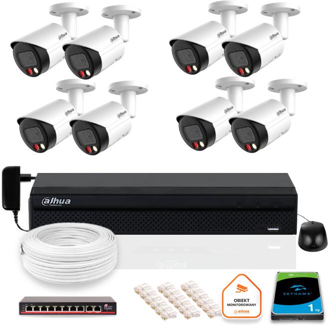 DAHUA IP monitorovacia súprava 8x kamera IPC-HFW2849S-S-IL-0280B 8MPX