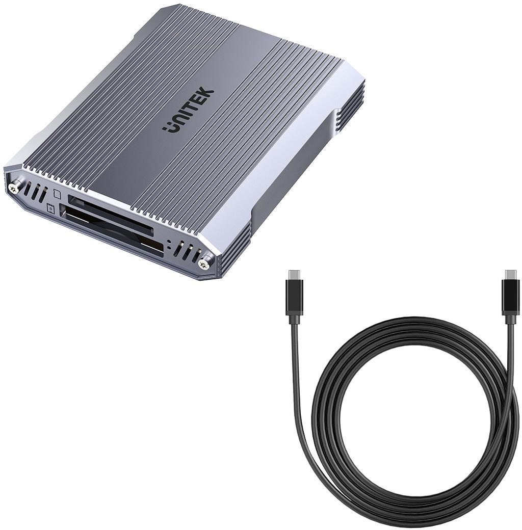 Unitek Čítačka pamäťových kariet CF Express, SD/microSD, USBA 10 Gbs + HUB