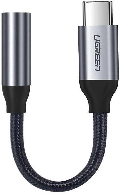 Ugreen adaptér pre slúchadlá z 3,5 mm mini jack na USB typu C 10 cm sivý