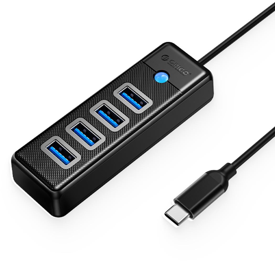 Orico USB-C 4x USB-A 3.1 Hub čierny