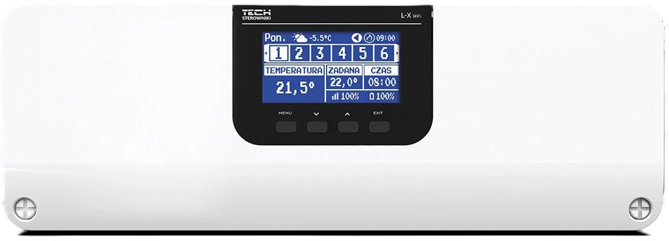 Regulátor termostatických ventilov L-X Tech, káblový/bezdrôtový s integrovaným modulom WIFI, 8 zón
