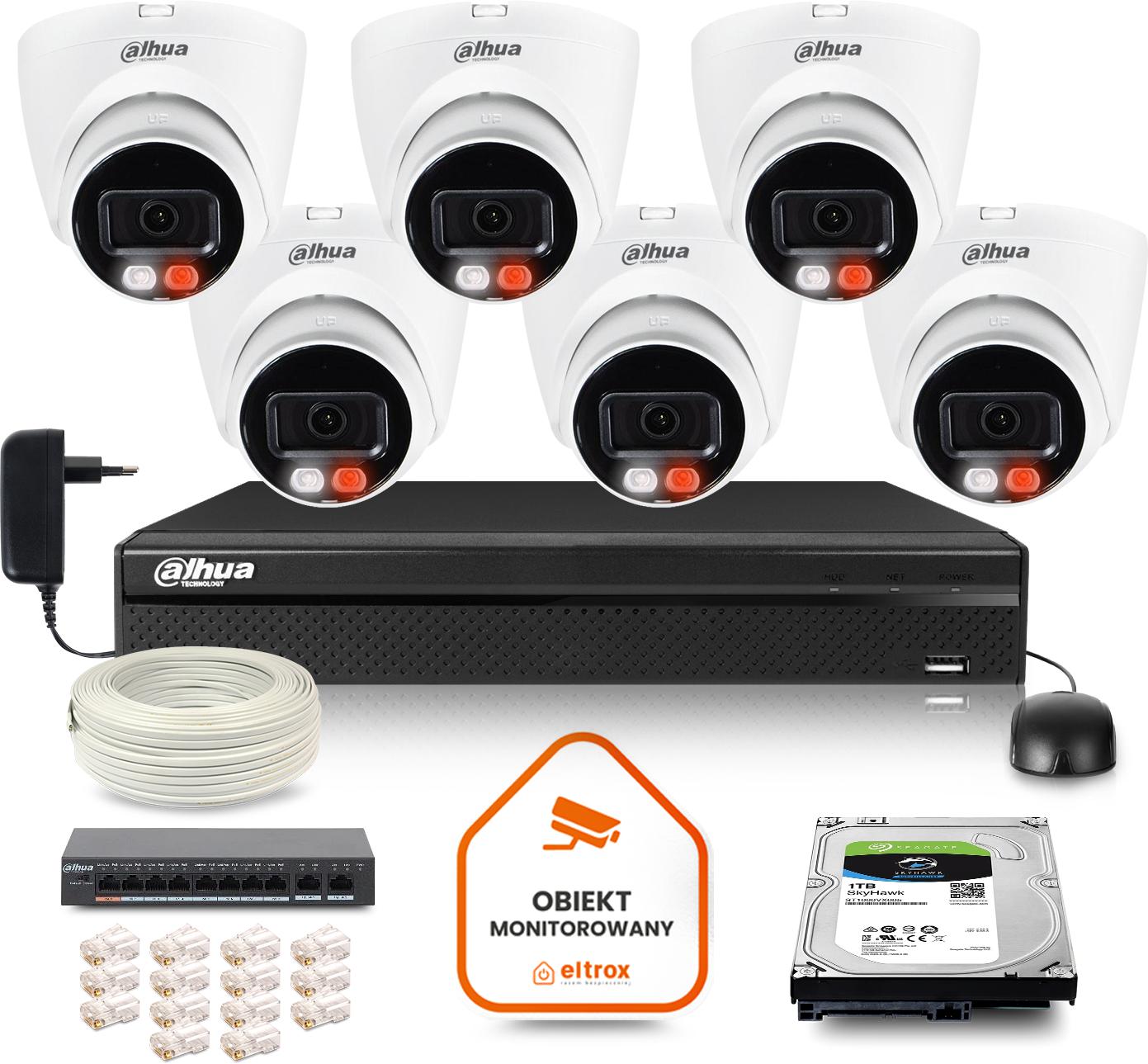 DAHUA IP monitorovacia sada 6 kamier IPC-HDW1439V-A-IL 4Mpx