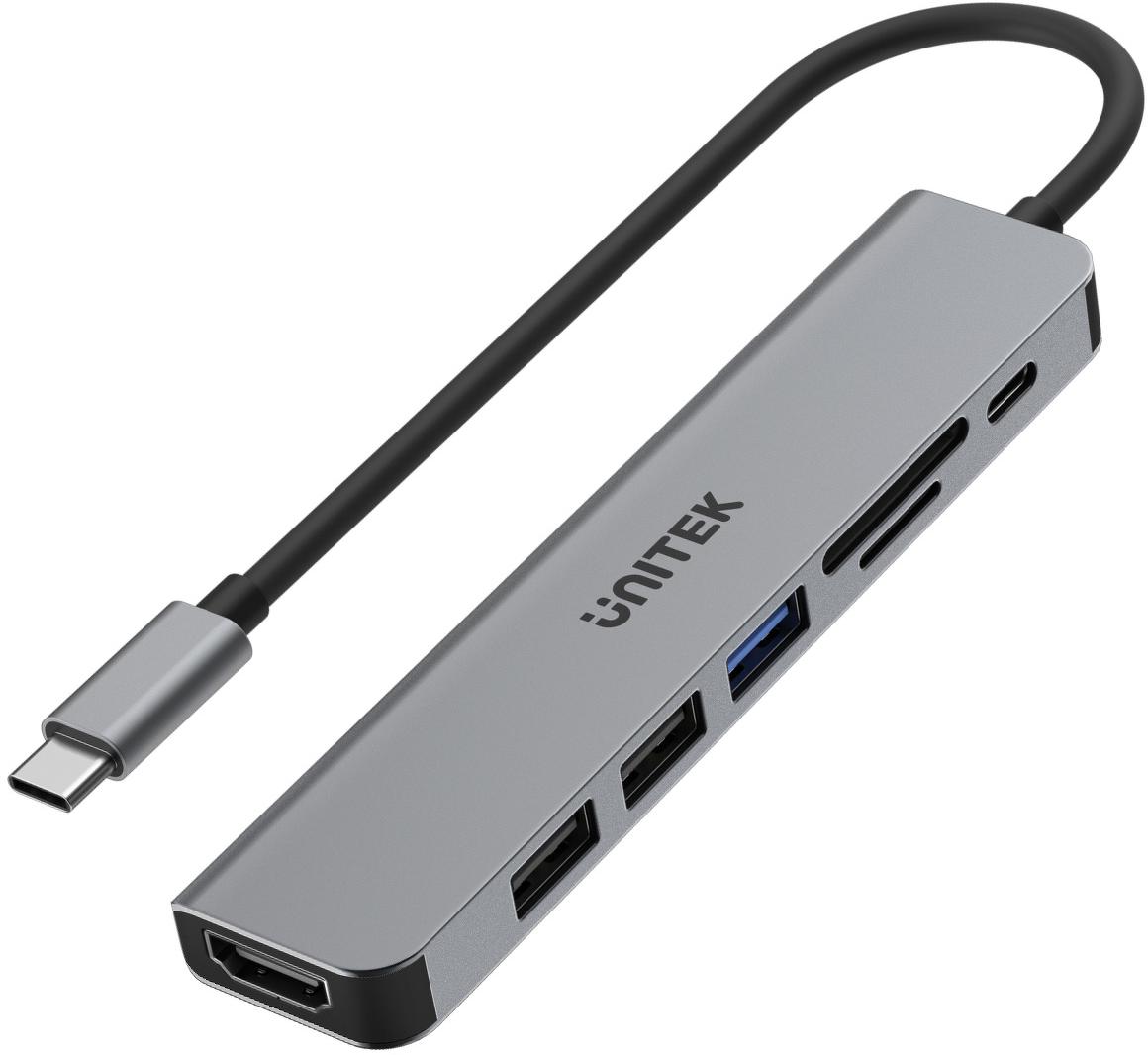 Unitek USB-C hliníkový rozbočovač USB 7v1