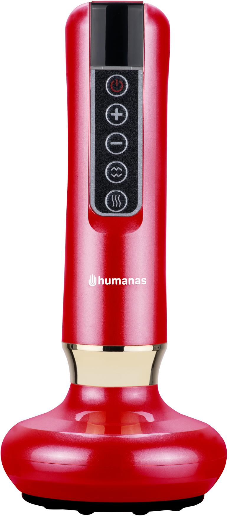 Humanas DermaSmooth masážny prístroj proti celulitíde s funkciou čínskeho baňkovania - červený