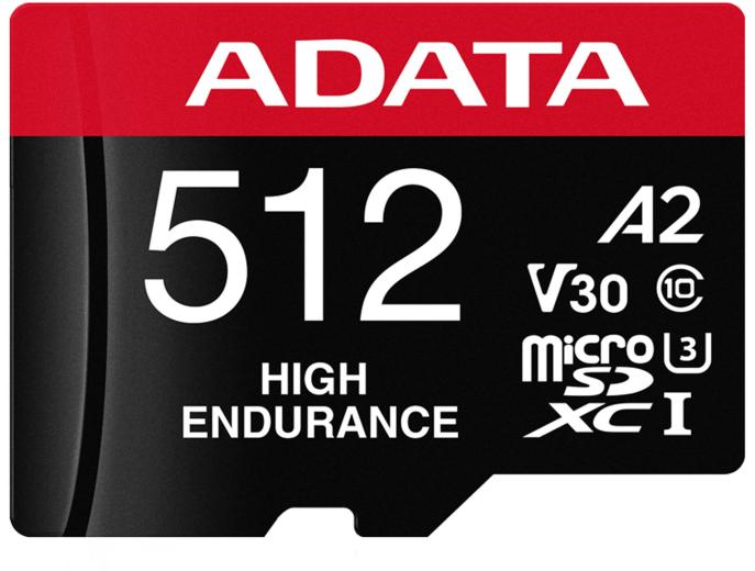 Adata High Endurance 512GB microSD karta UHS1 U3 V30 A2 100/85MB/s + adaptér
