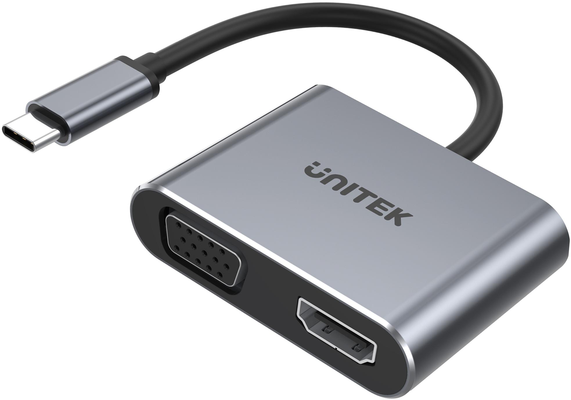 Unitek Rozbočovač USB-C HDMI VGA USB-A a PD 100W D1049A