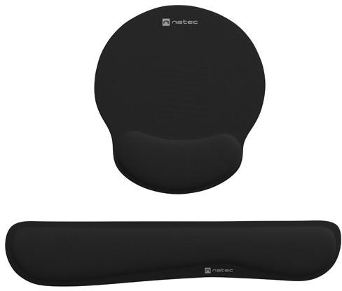 Natec Chipmunk ergonomická sada myši a podložky pod zápästie 2v1 čierna