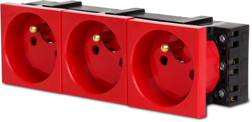 Trojitá elektrická zásuvka 3M + zámok