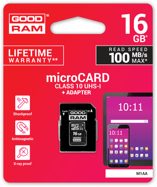 GOODRAM UHS1 CL10 16GB microSD + ADAPTÉR