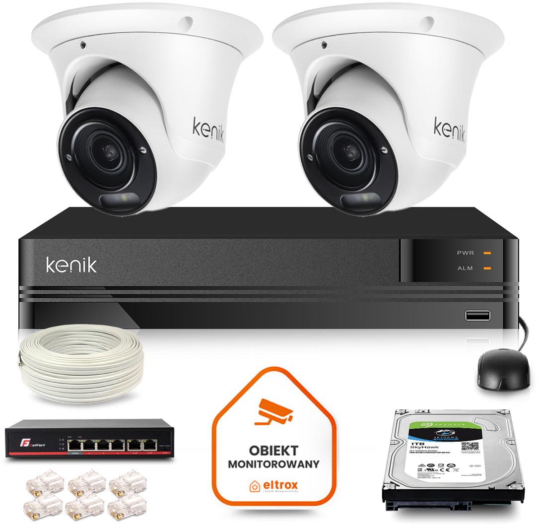 Kenik IP Surveillance Kit 2 FullHD IR 60m dome kamery 1TB disk