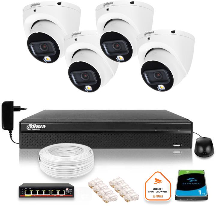 Dahua IP monitorovacia sada 4 6Mpx dome kamier Disk 1TB