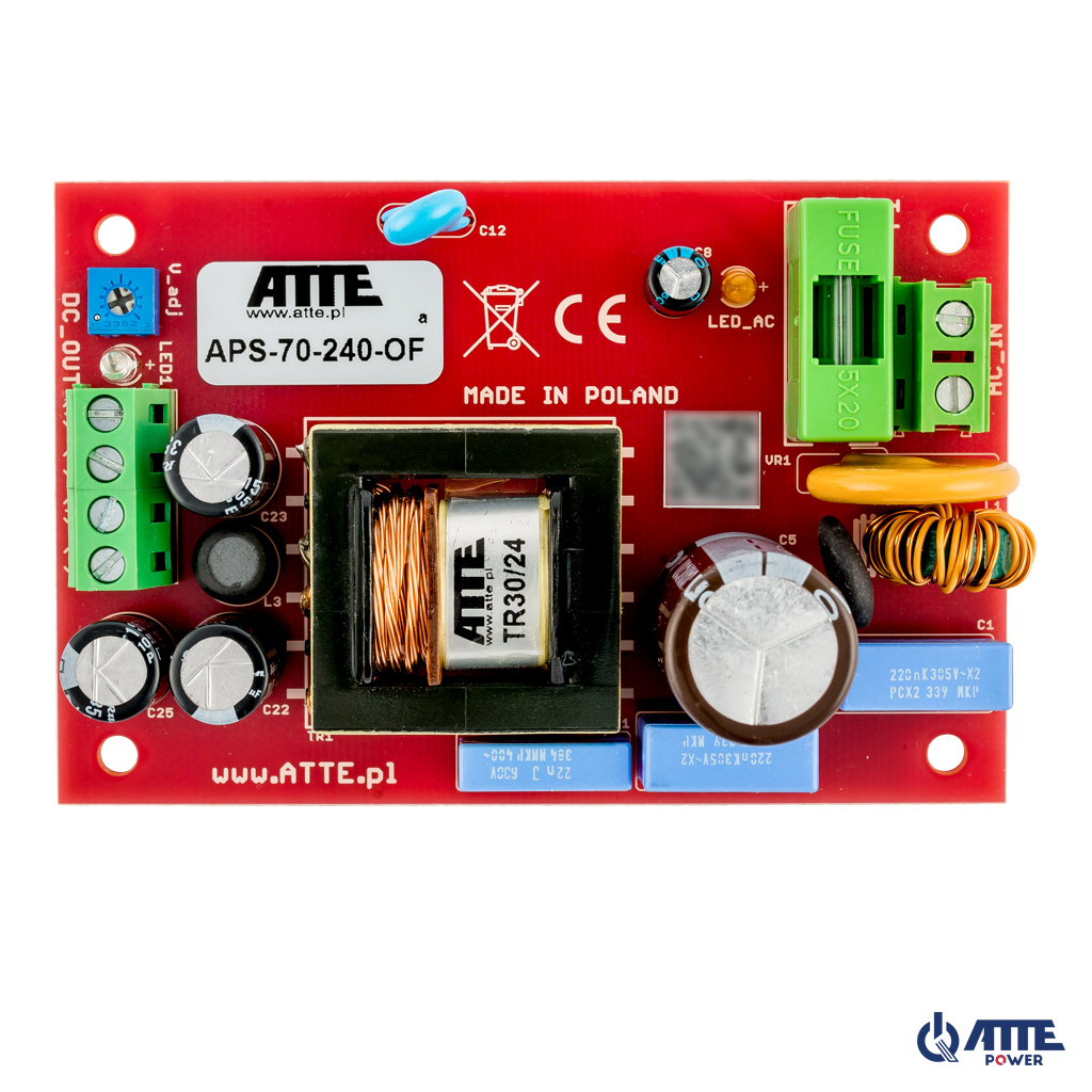 Sieťový zdroj SMPS 24V 3A 72W ATTE APS-70-240-OF